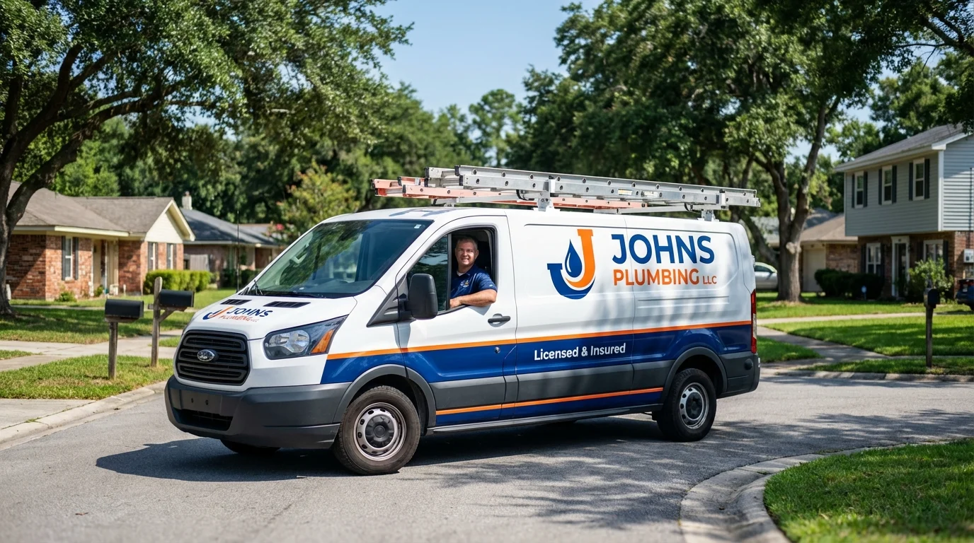 Johns Plumbing LLC service van in Westchester, IL