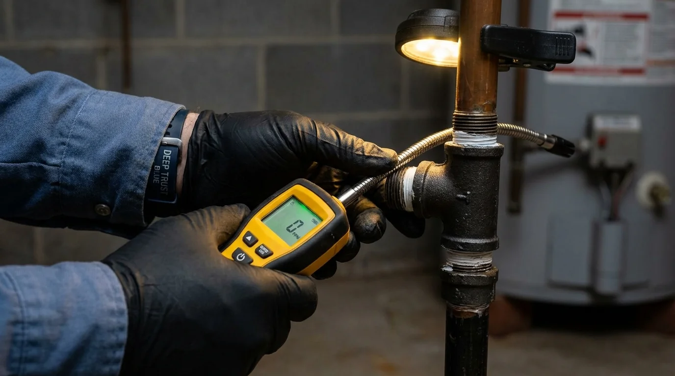 Gas leak detection with electronic sniffer by Johns Plumbing LLC in Westchester