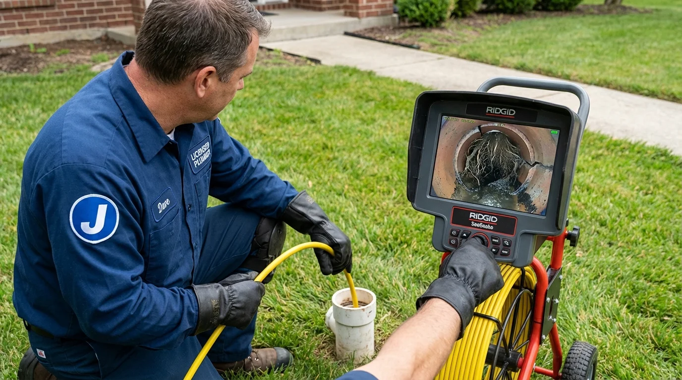 Sewer camera inspection being performed by Johns Plumbing LLC in Westchester